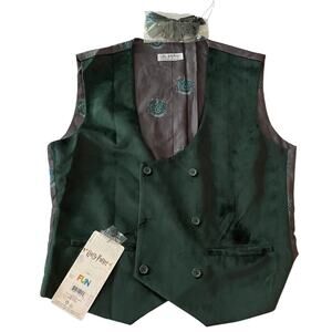 Men’s Harry Potter Deluxe Vest with Bow tie Slytherin Size MEDIUM